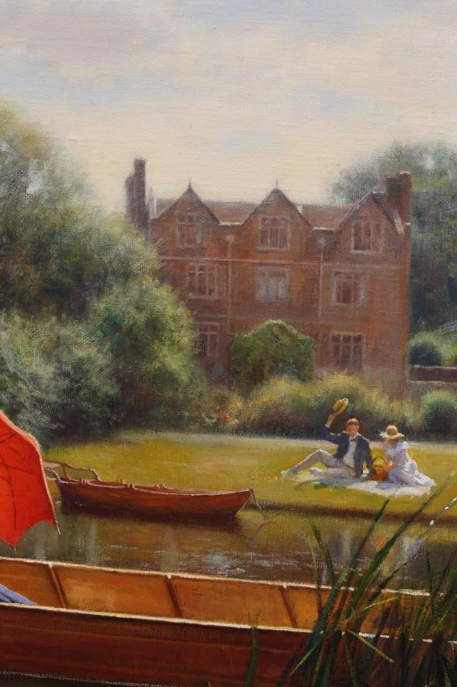 TONY SHEATH (b.1946) A Summer Day on the River, signed lower left, oil on canvas, 20" x 30", modern Image