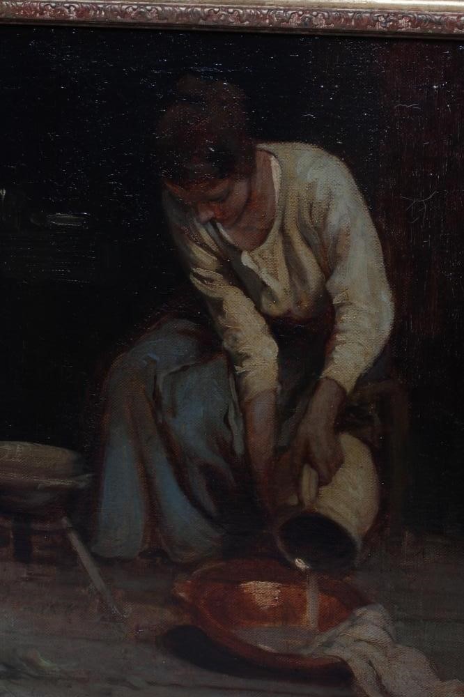 WILLIAM LEE HANKEY (1869-1952) Young Lady in an Interior, signed lower left, oil on canvas, 15 1/2" Image