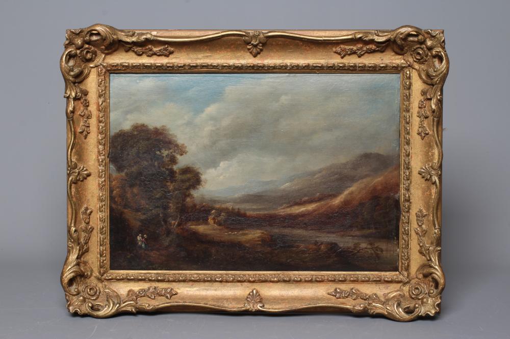 W H PRIOR (1812-1882) Extensive River Landscape, signed lower left and dated 1820, oil on panel, 10 Image