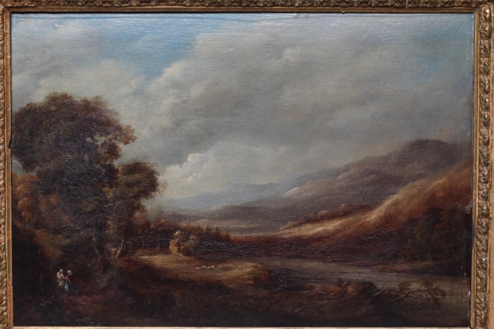 W H PRIOR (1812-1882) Extensive River Landscape, signed lower left and dated 1820, oil on panel, 10 Image