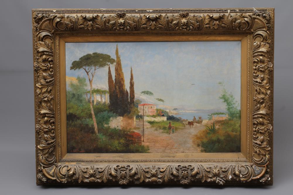 A L TERNI (Continental School, Early 20th Century) Neapolitan Coast, signed lower left, oil on Image