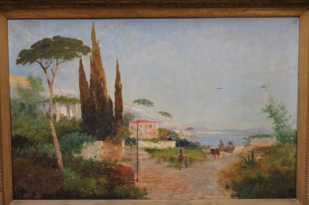 A L TERNI (Continental School, Early 20th Century) Neapolitan Coast, signed lower left, oil on Image