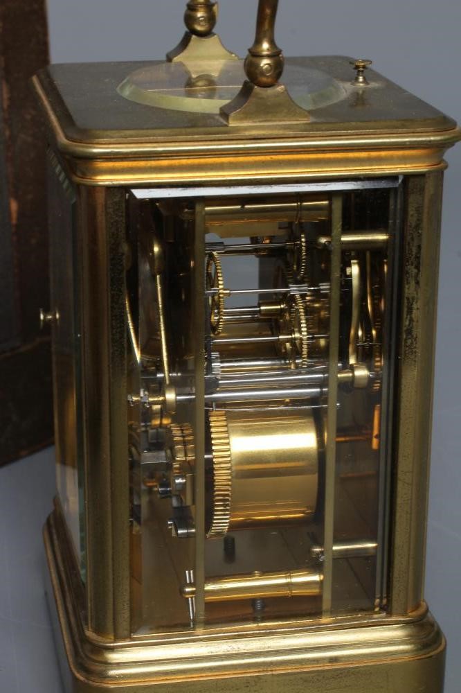 A BRASS CASED CARRIAGE CLOCK Image