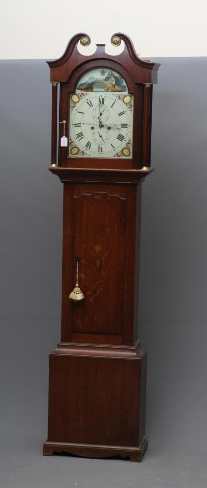 AN OAK LONGCASE SIGNED WILLIAM JOHNSTON Image