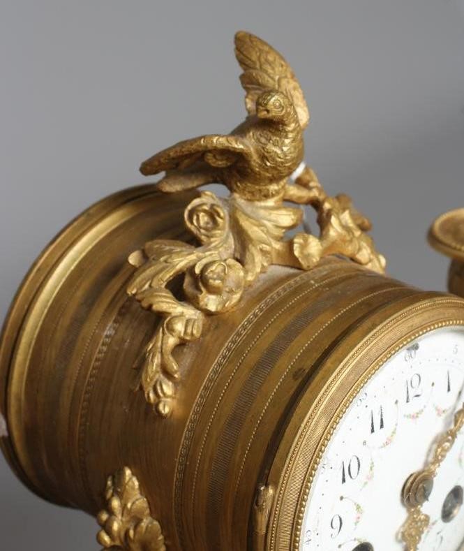 A FRENCH WHITE MARBLE MANTEL CLOCK by Samuel Marti Paris Image