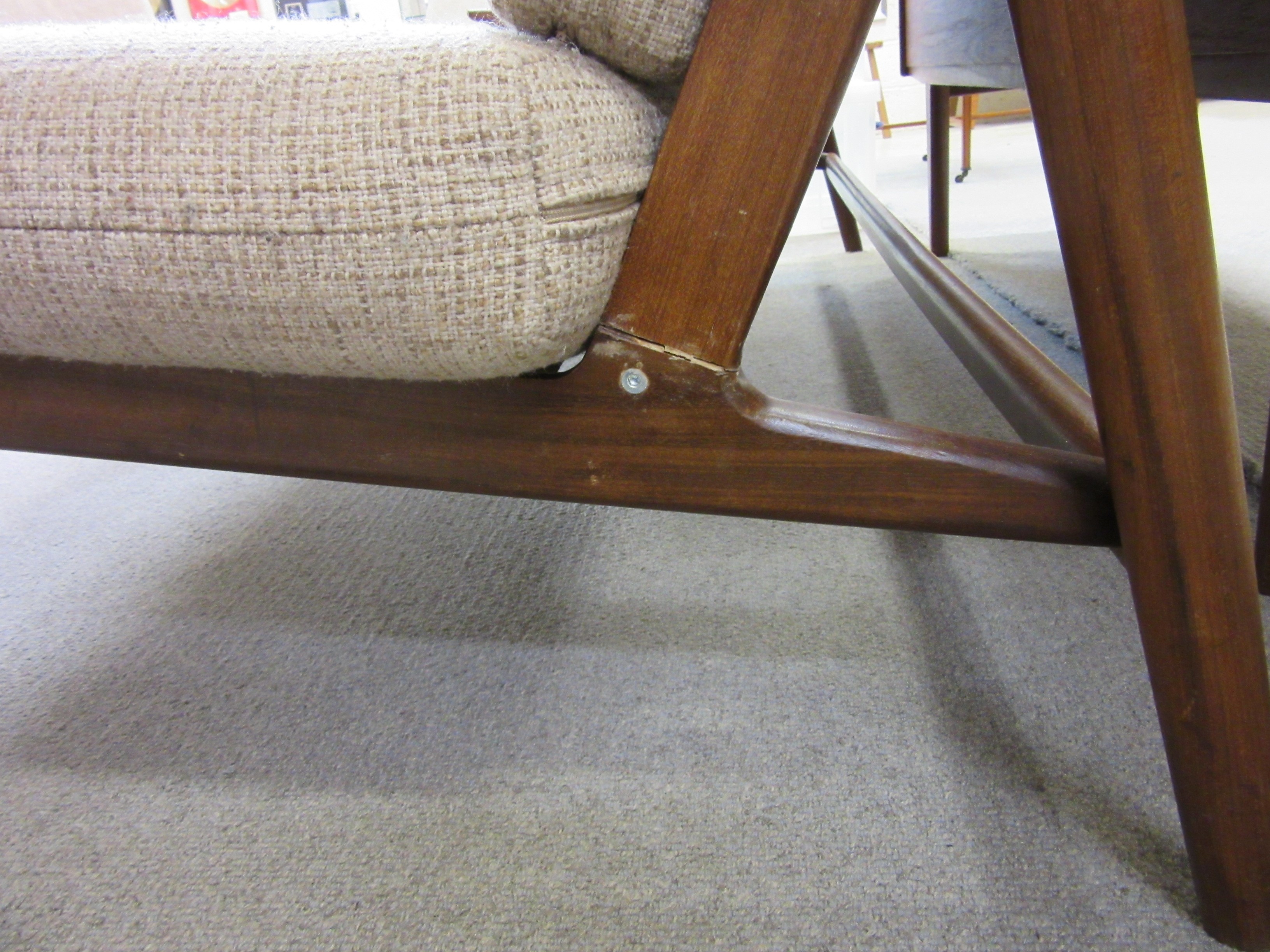 A TEAK FRAMED LOUNGE SUITE probably Guy Rogers New York Image