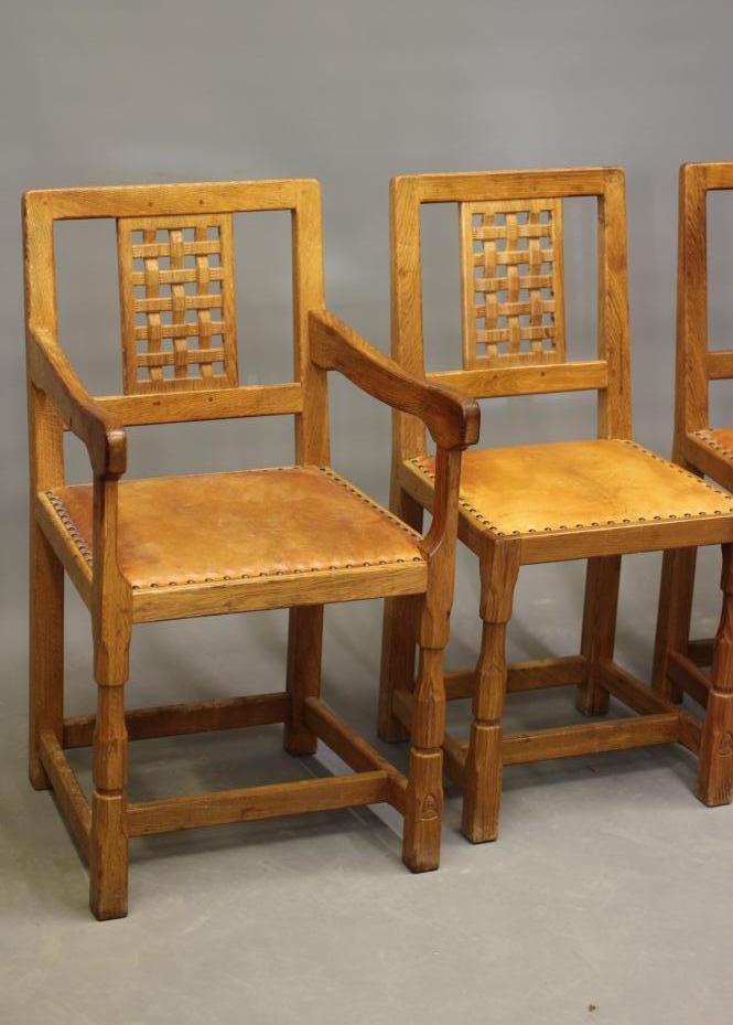 A SET OF EIGHT OAK DINING CHAIRS BY HORACE KNIGHT OF BALK Image