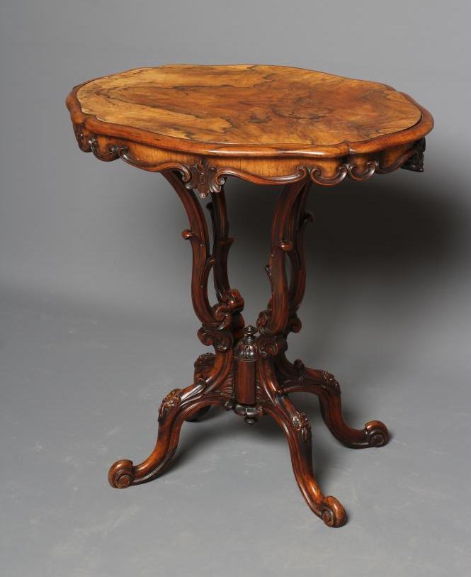 A VICTORIAN ROSEWOOD ROCOCO STYLE OCCASIONAL TABLE Image