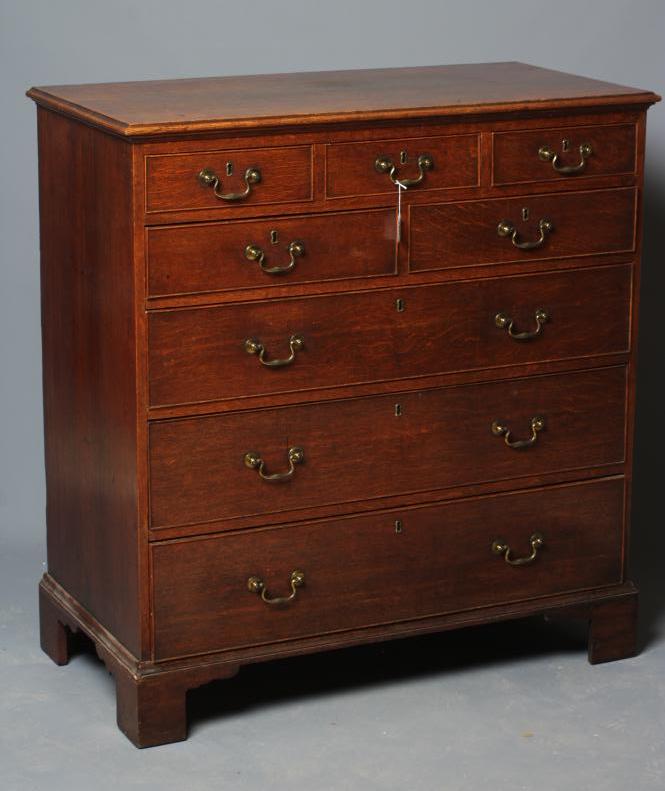 A GEORGIAN OAK STRAIGHT FRONT CHEST Image