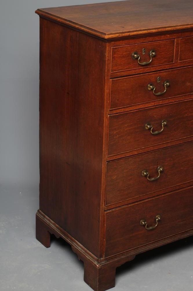 A GEORGIAN OAK STRAIGHT FRONT CHEST Image