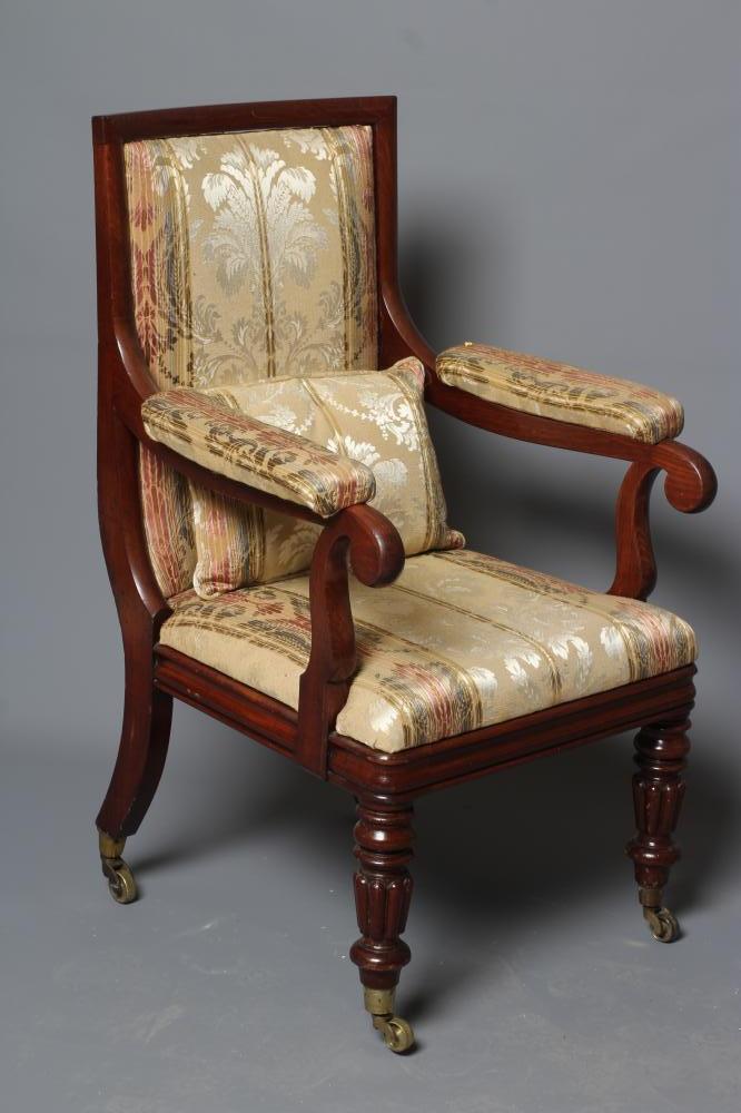 A WILLIAM IV MAHOGANY SHOW FRAME ARMCHAIR Image