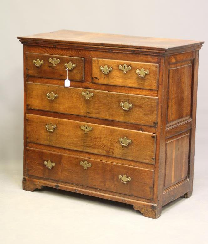 A JOINED OAK CHEST Image
