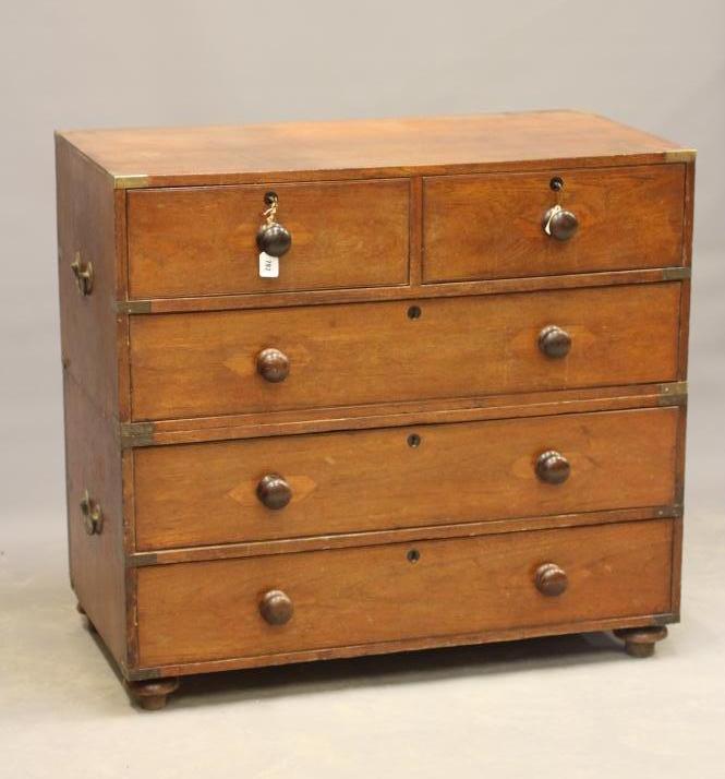A TEAK MILITARY CHEST Image