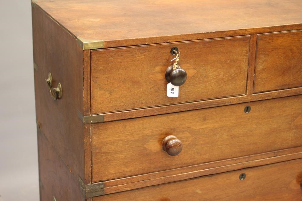 A TEAK MILITARY CHEST Image