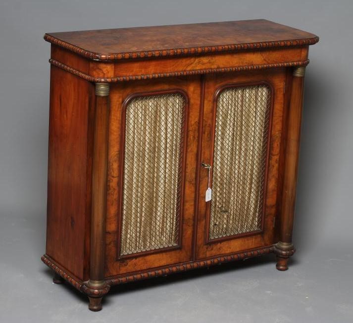 A VICTORIAN BURR WALNUT SIDE CABINET Image
