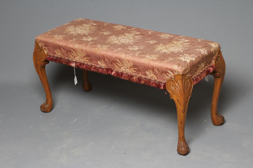 A MAHOGANY FRAMED DUET STOOL Image