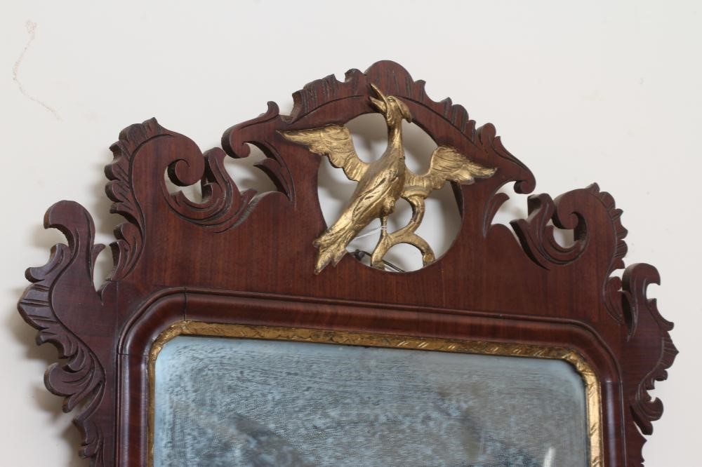 A PARCEL GILT MAHOGANY FRET PIER GLASS Image