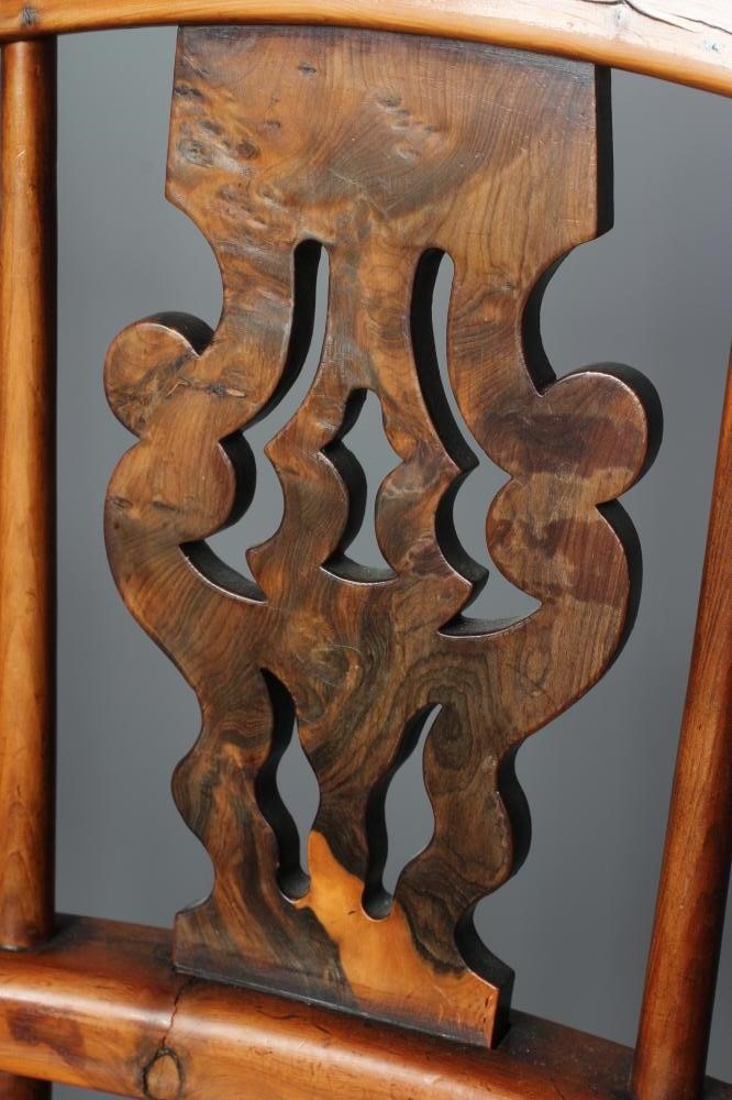 A PAIR OF SPLAT BACK YEW WINDSOR ARMCHAIRS Image