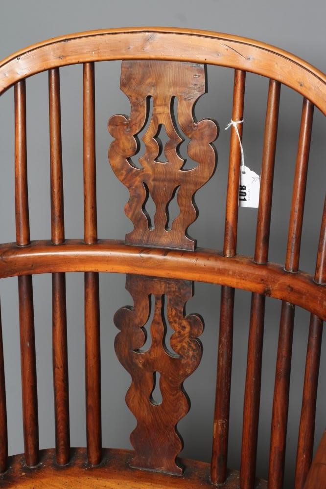 A PAIR OF SPLAT BACK YEW WINDSOR ARMCHAIRS Image