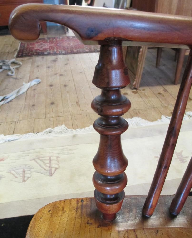 A PAIR OF SPLAT BACK YEW WINDSOR ARMCHAIRS Image