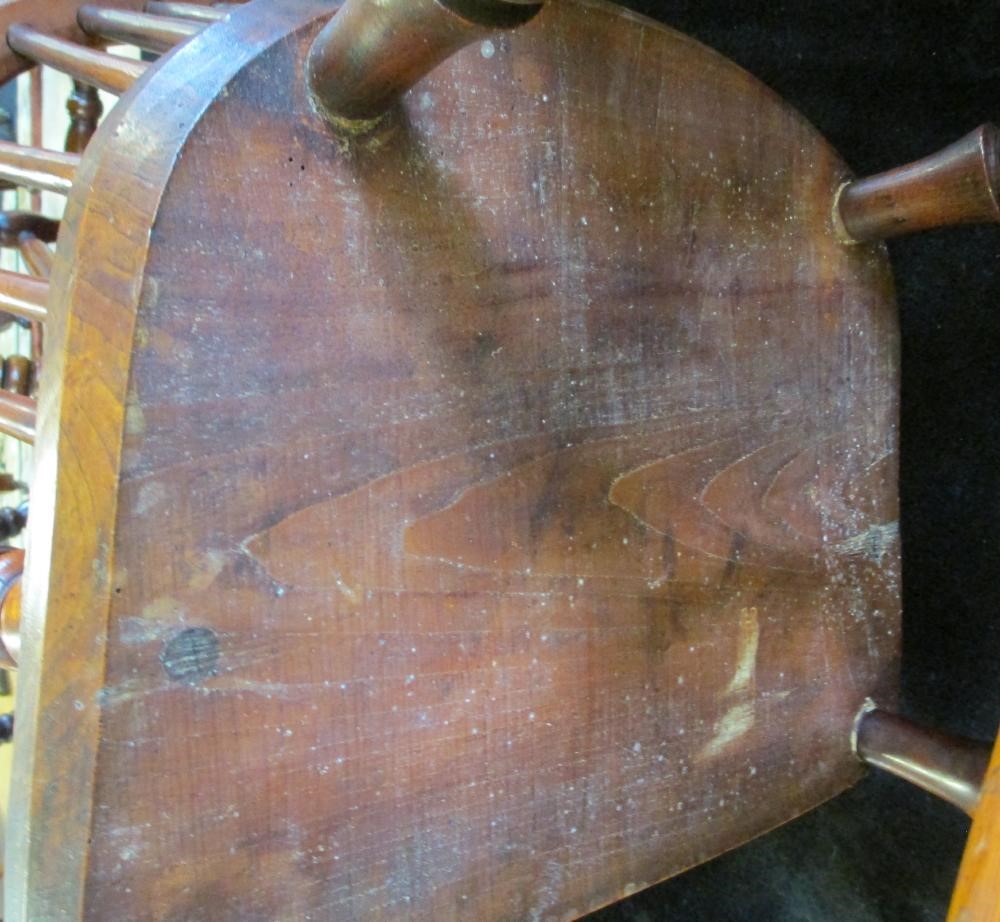 A PAIR OF SPLAT BACK YEW WINDSOR ARMCHAIRS Image