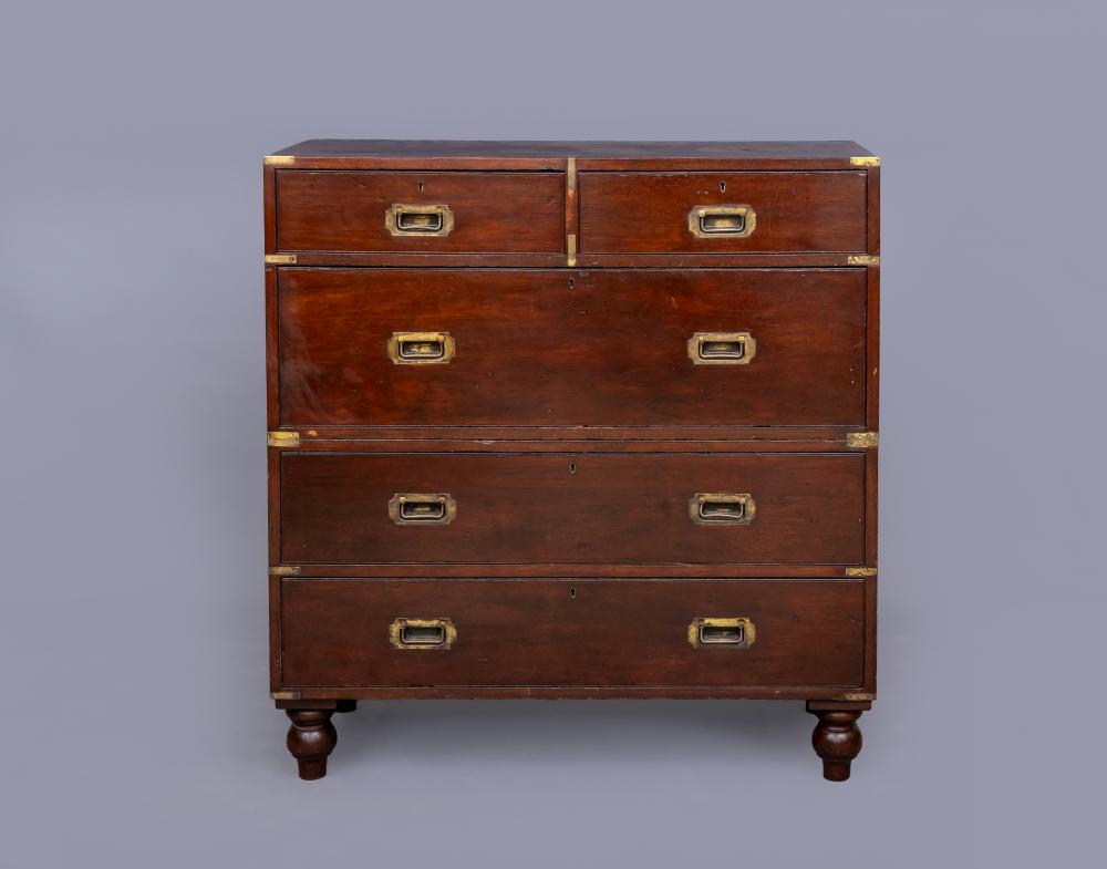 AN ARMY AND NAVY TEAK MILITARY CHEST Image