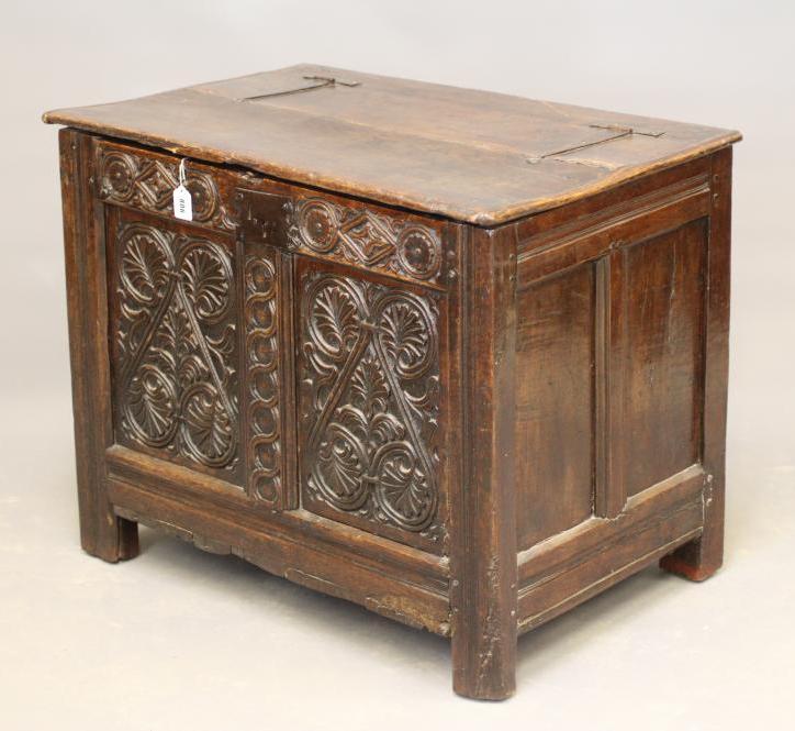 A JOINED OAK PANELLED CHEST Image