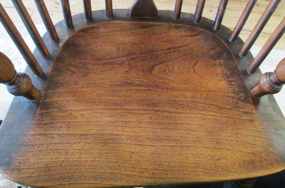 AN ASH AND ELM HOOPED WINDSOR ARMCHAIR Image