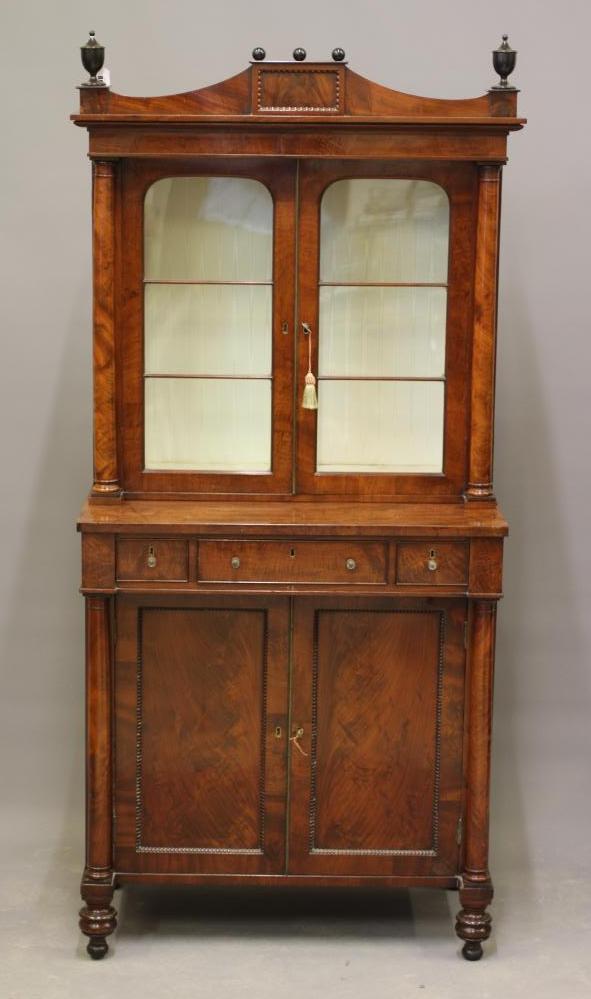 A SMALL LATE GEORGIAN MAHOGANY CABINET Image