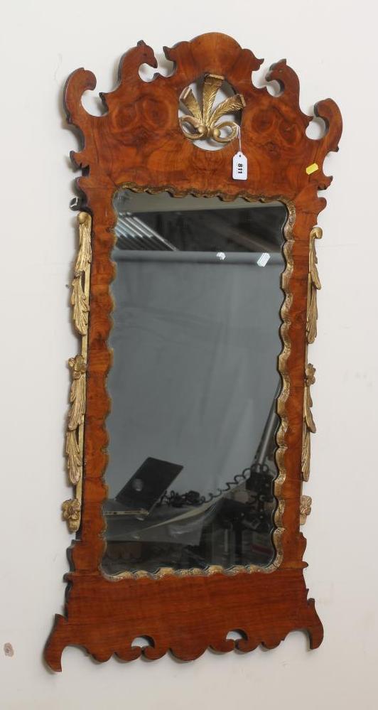 A WALNUT FRET FRAMED PIER GLASS of mid Georgian design Image