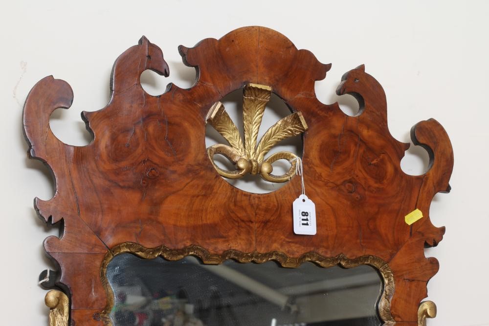 A WALNUT FRET FRAMED PIER GLASS of mid Georgian design Image
