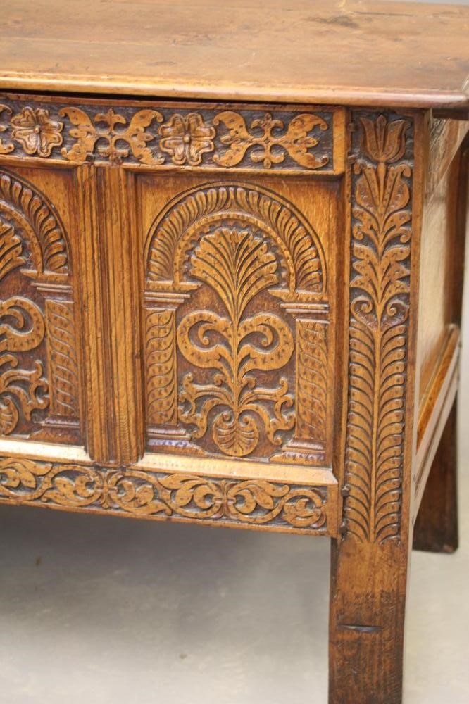 A JOINED OAK PANELLED CHEST Image