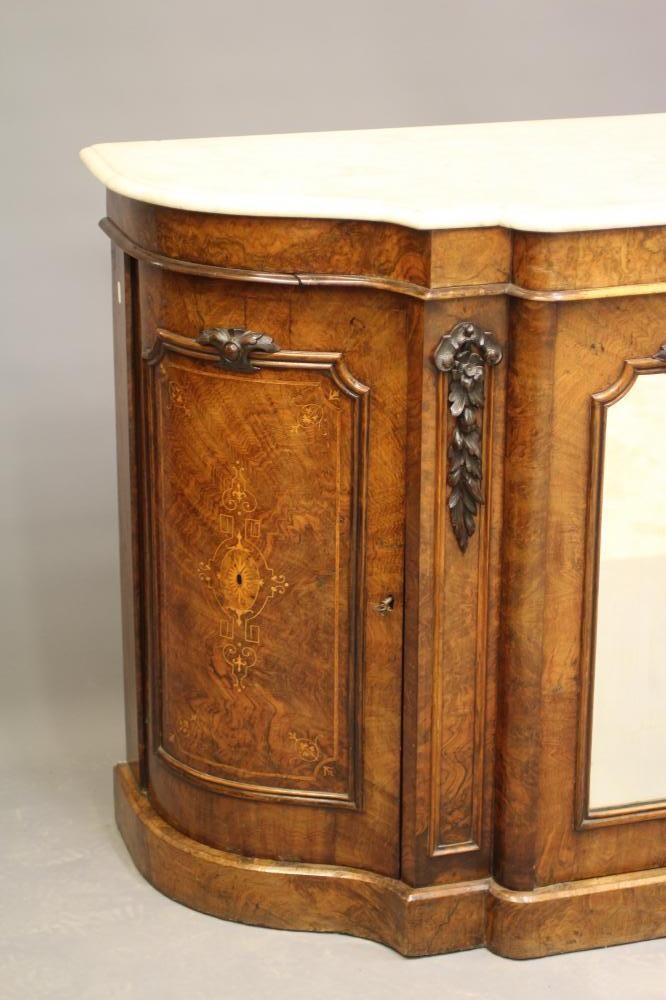 A VICTORIAN BURR WALNUT CREDENZA Image