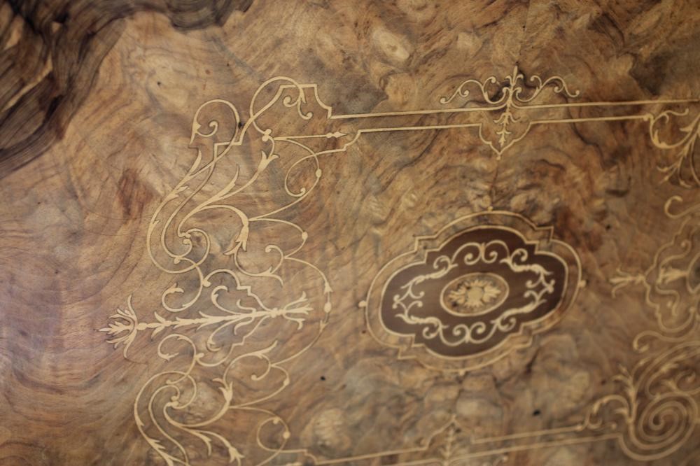 A VICTORIAN BURR WALNUT CREDENZA Image