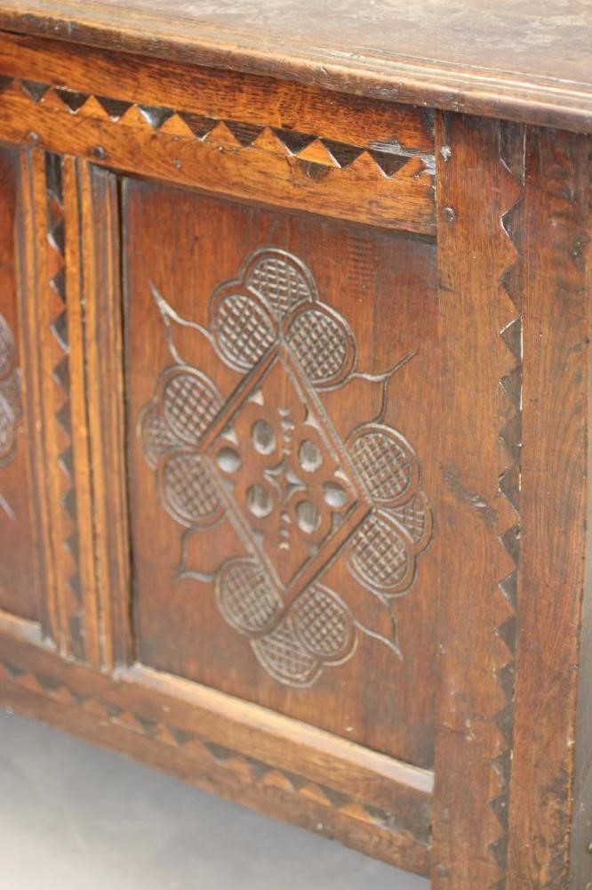 A JOINED OAK PANELLED CHEST Image