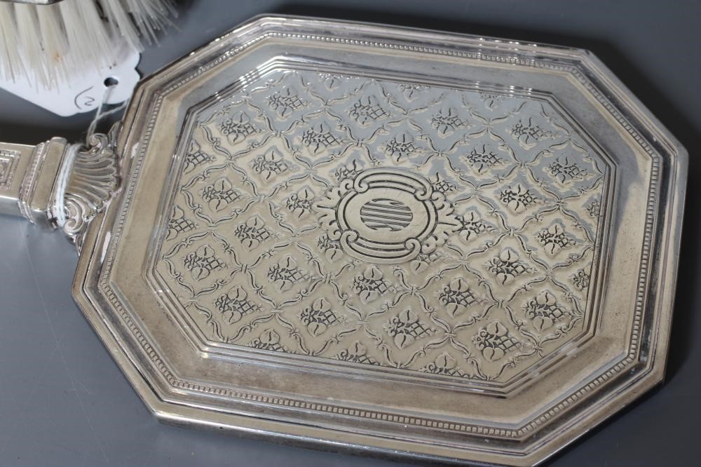 A TIFFANY HAND MIRROR AND HAIR BRUSH Image