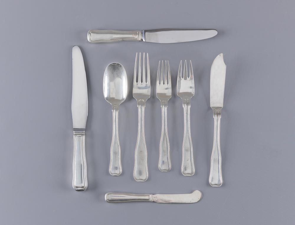 A GEORG JENSEN OLD DANISH PATTERN PART TABLE SUITE for eight place settings Image