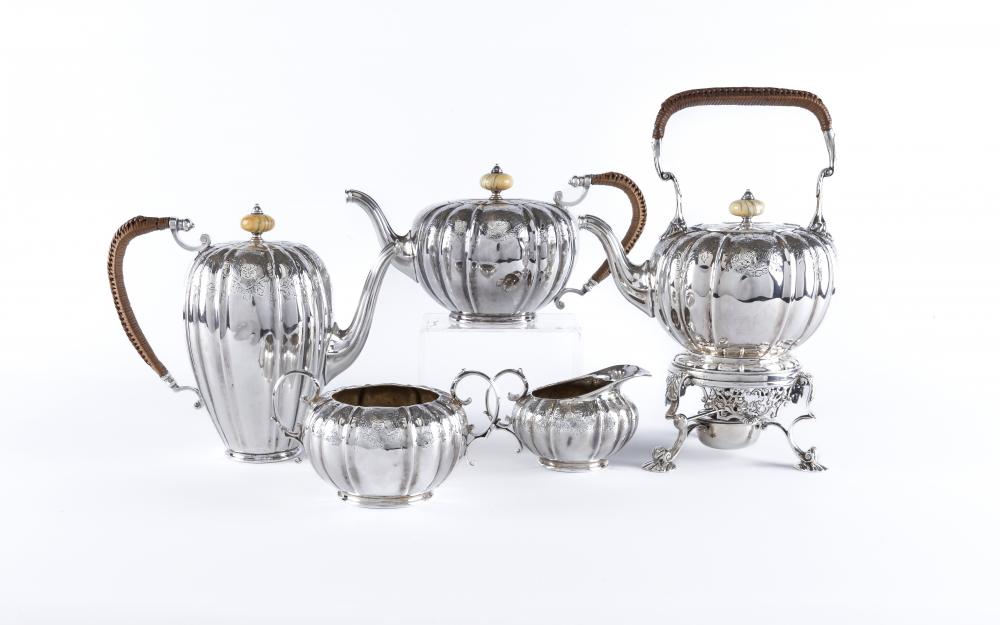 A FIVE PIECE TEA SERVICE by Elkington & Co. Image
