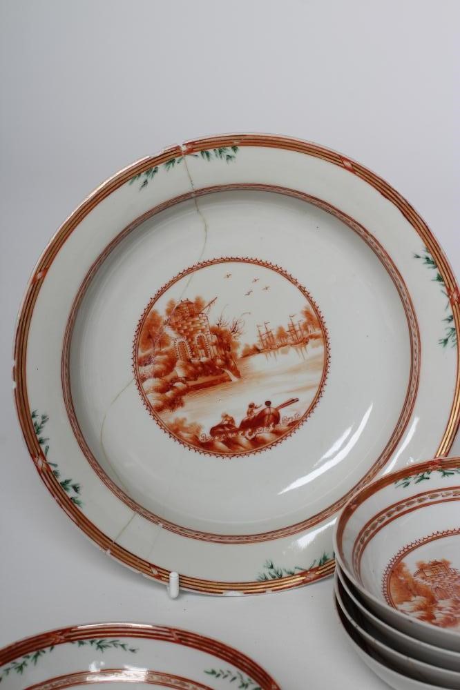 A CHINESE EXPORT PORCELAIN PART TEA SERVICE Image