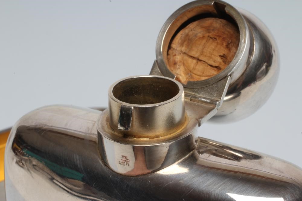 A LATE VICTORIAN SILVER HIP FLASK Image