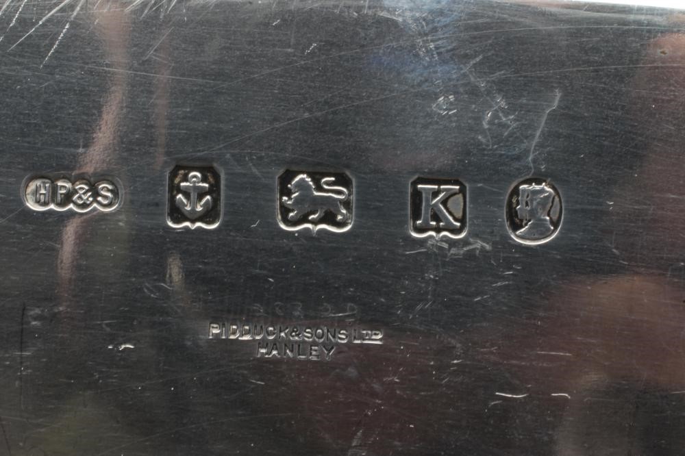 A SILVER TWO HANDLED TEA TRAY Image