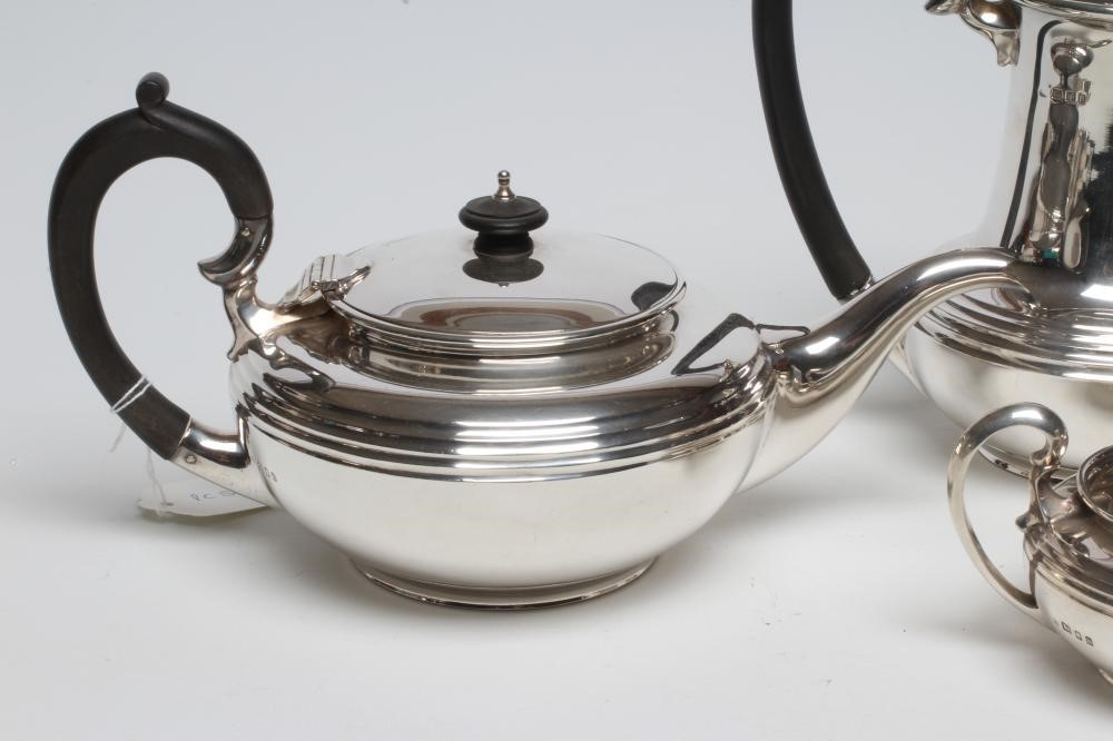 A SILVER FOUR PIECE TEA AND COFFEE SERVICE Image