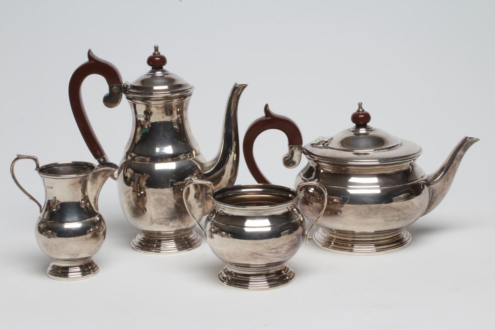 A SILVER FOUR PIECE TEA SERVICE maker Cooper Bros. & Sons Image
