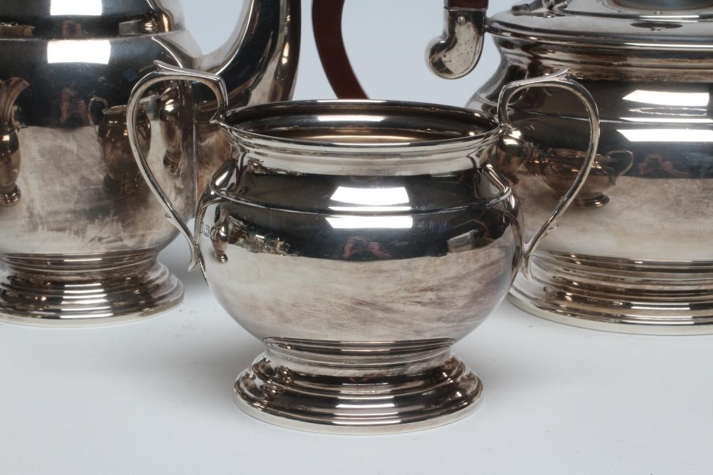 A SILVER FOUR PIECE TEA SERVICE maker Cooper Bros. & Sons Image