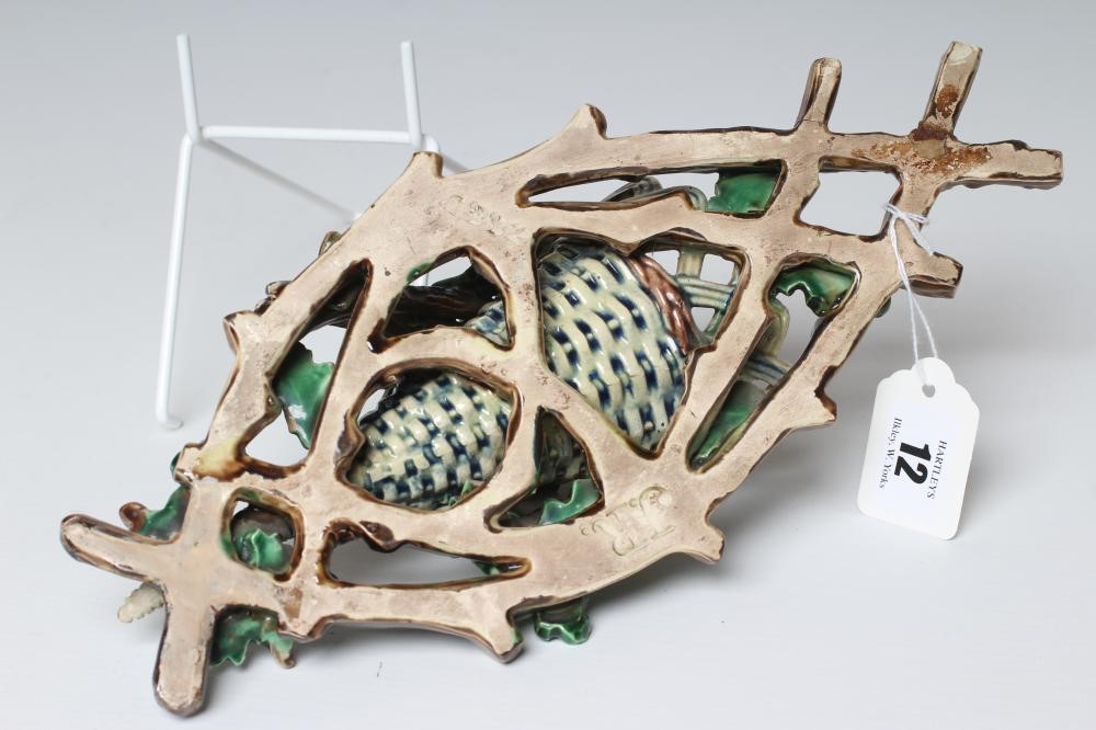 A CONTINENTAL MAJOLICA WALL POCKET Image