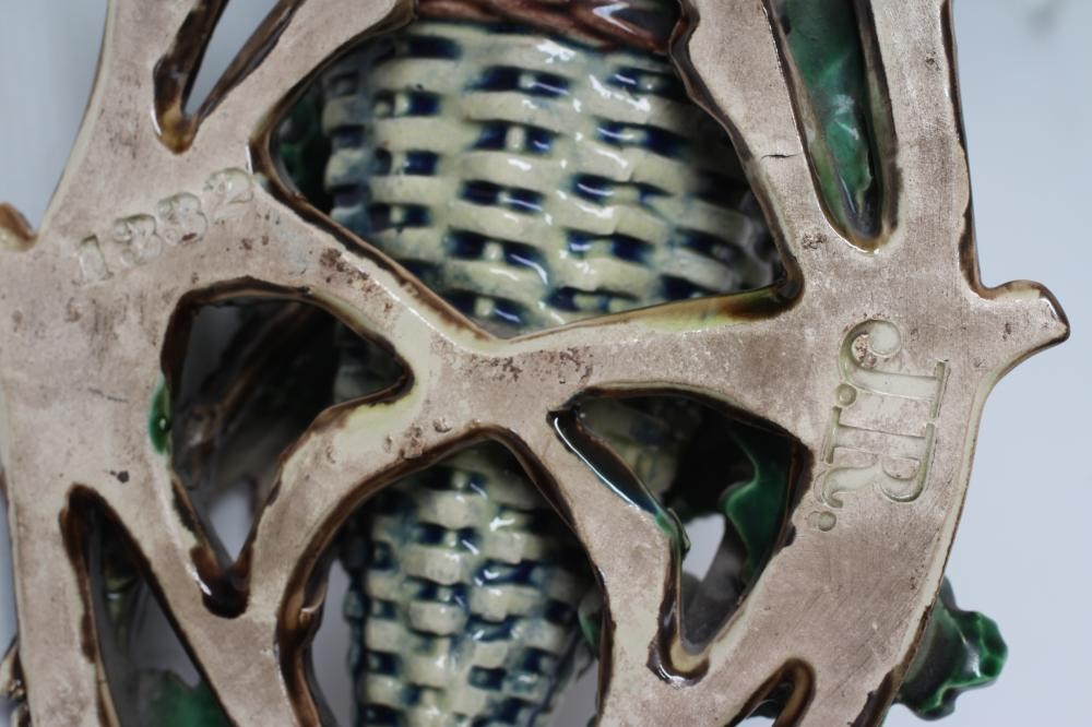 A CONTINENTAL MAJOLICA WALL POCKET Image