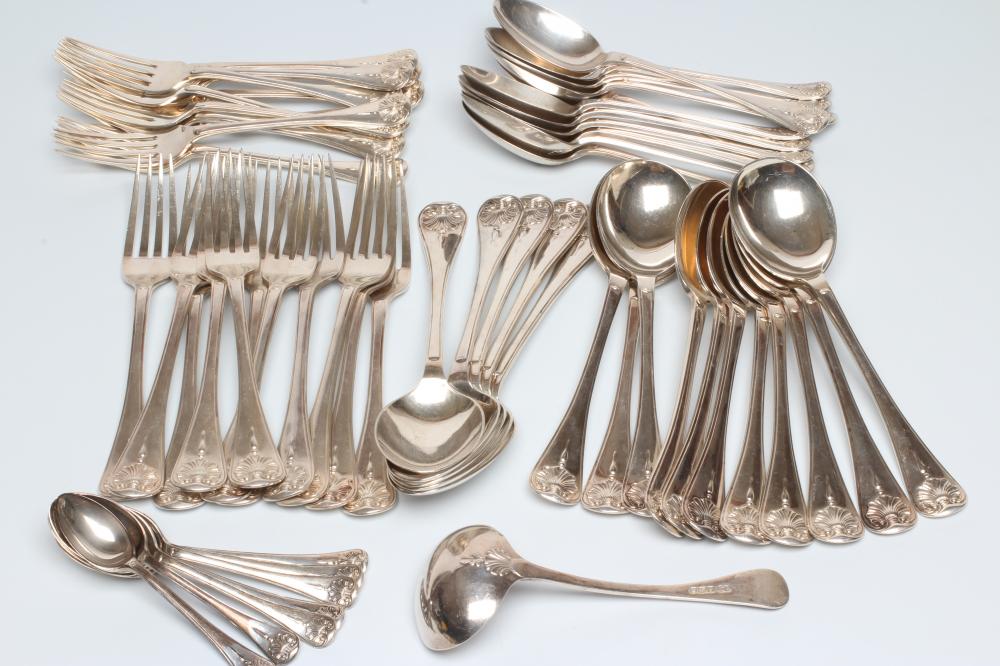 A SILVER TABLE SERVICE for twelve place settings Image