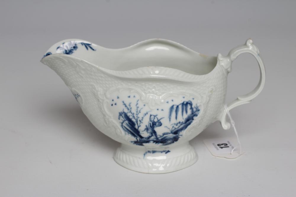 A FIRST PERIOD WORCESTER PORCELAIN SAUCEBOAT Image