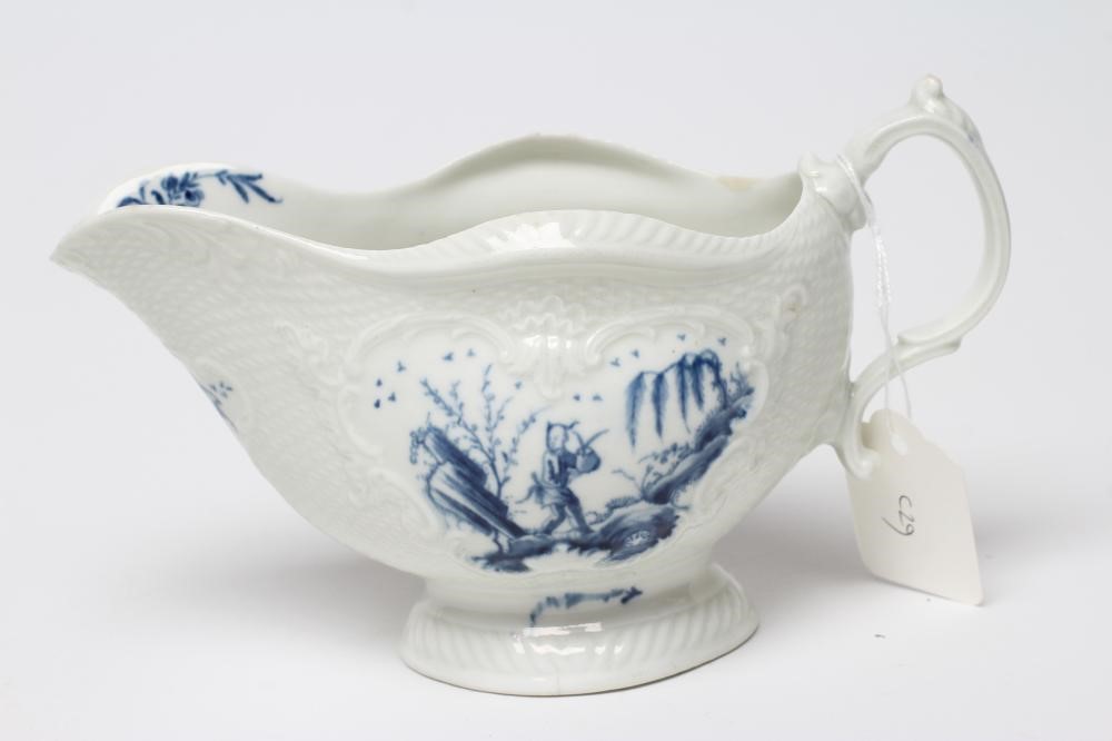 A FIRST PERIOD WORCESTER PORCELAIN SAUCEBOAT Image