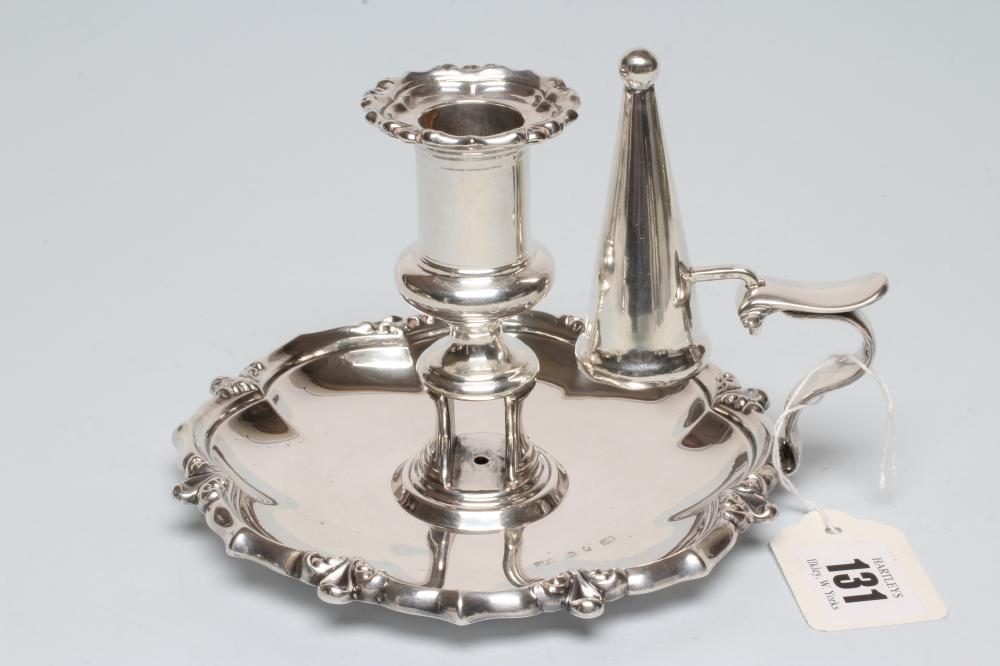 AN EARLY VICTORIAN SILVER CHAMBER STICK Image